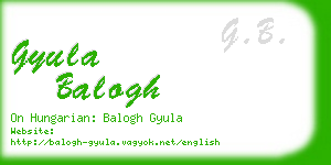 gyula balogh business card